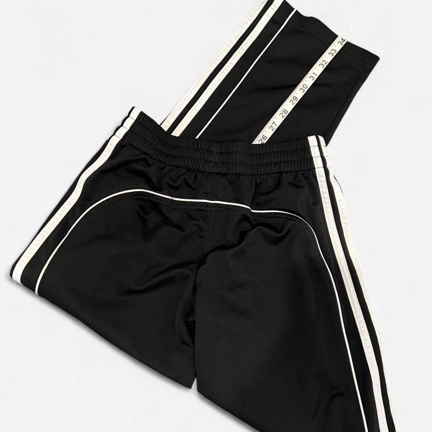 Adidas Y2K 3 Stripe Track Pants Black Cropped Fit