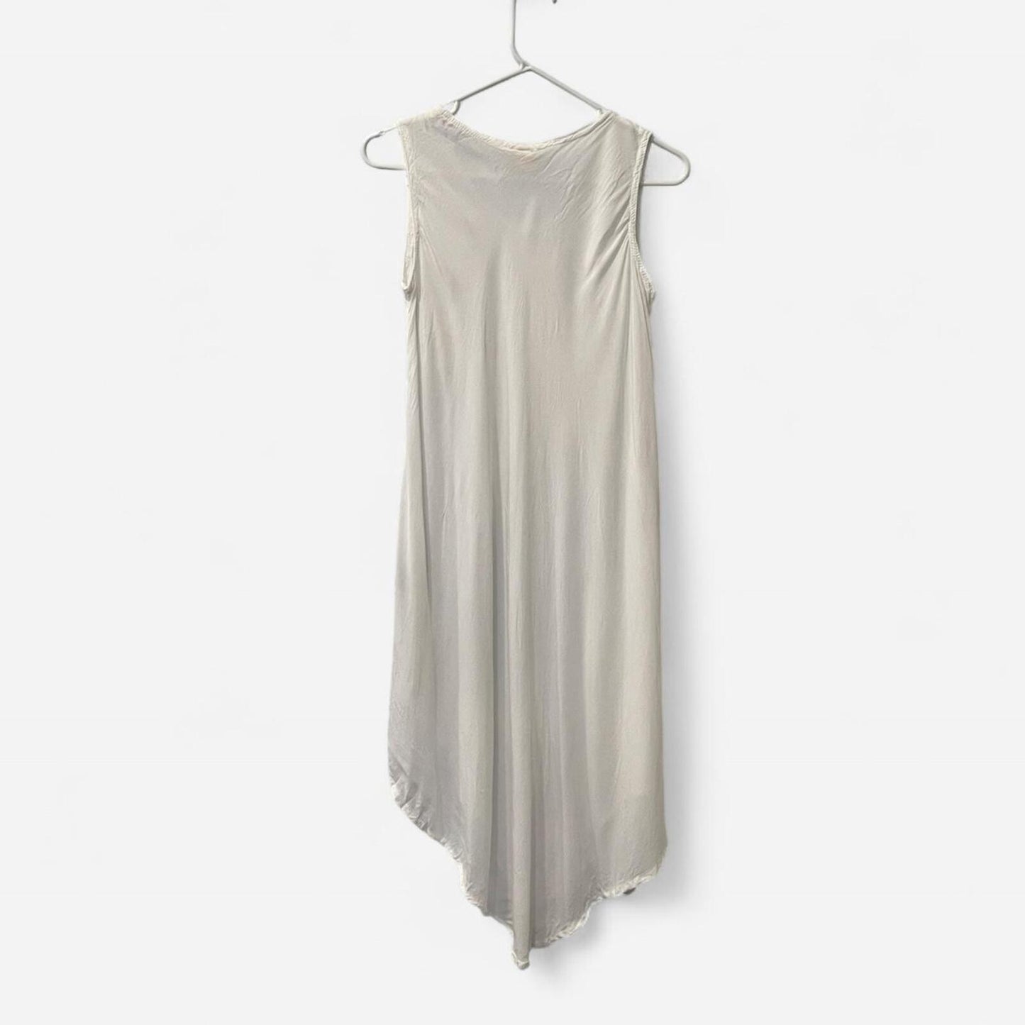 Vintage White Embroidered Boho Dress Sheer Flowy