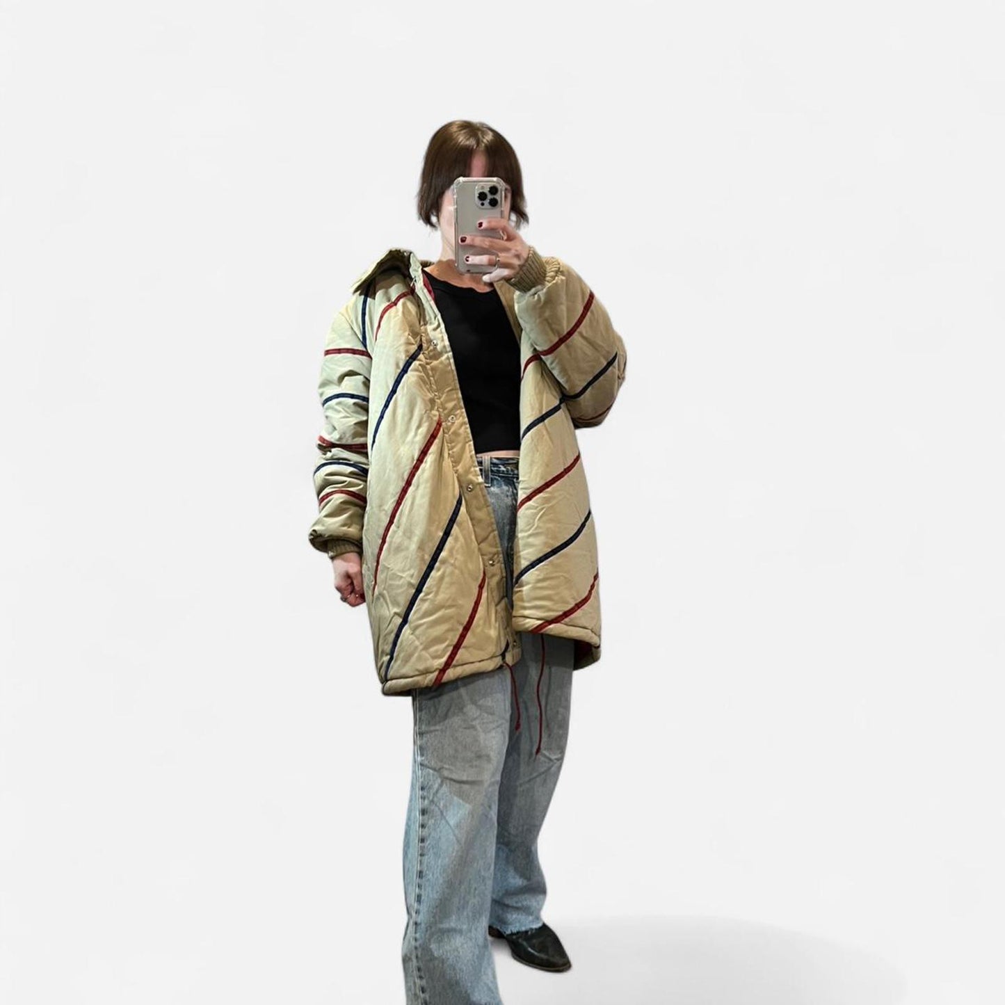 Vintage Striped Puffer Jacket