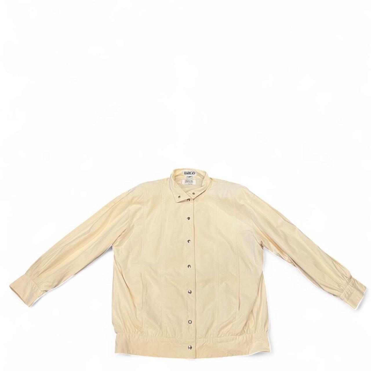Vintage 90s Buttery Cream Ultrasuede Bomber Jacket Snap Front Minimalist L