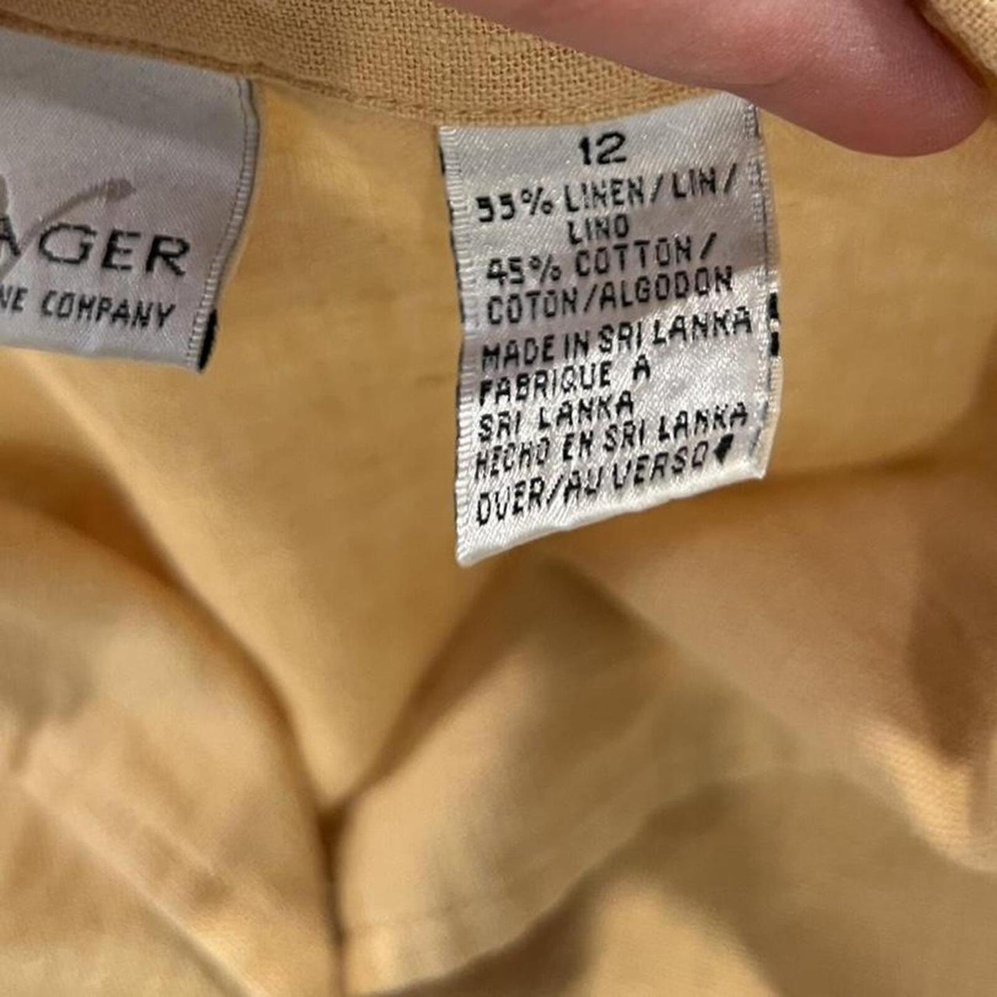 Vintage Butter Yellow Linen Blend Minimal Jacket