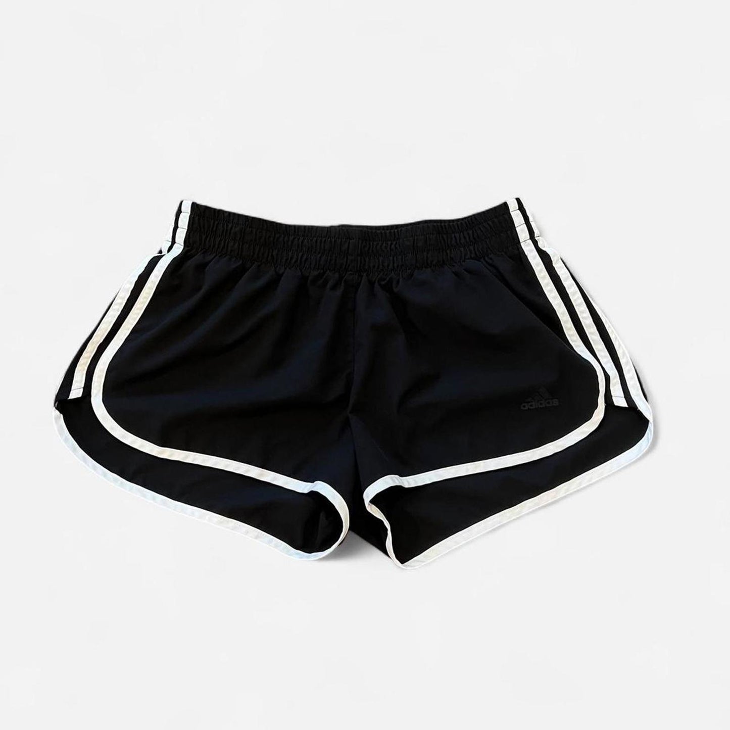 Y2K Adidas Black Shorts Athletic Dolphin Hem