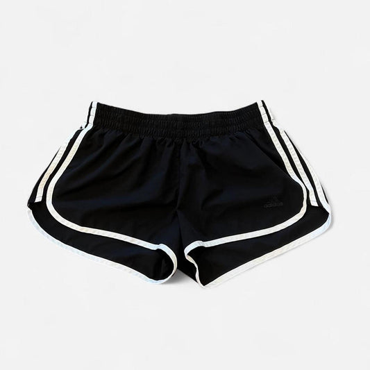 Y2K Adidas Black Shorts Athletic Dolphin Hem