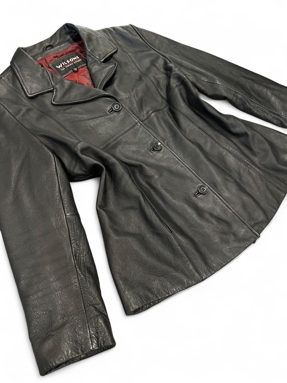 Vintage Wilsons Black Genuine Leather Blazer Jacket Y2K Minimalist Moto XL