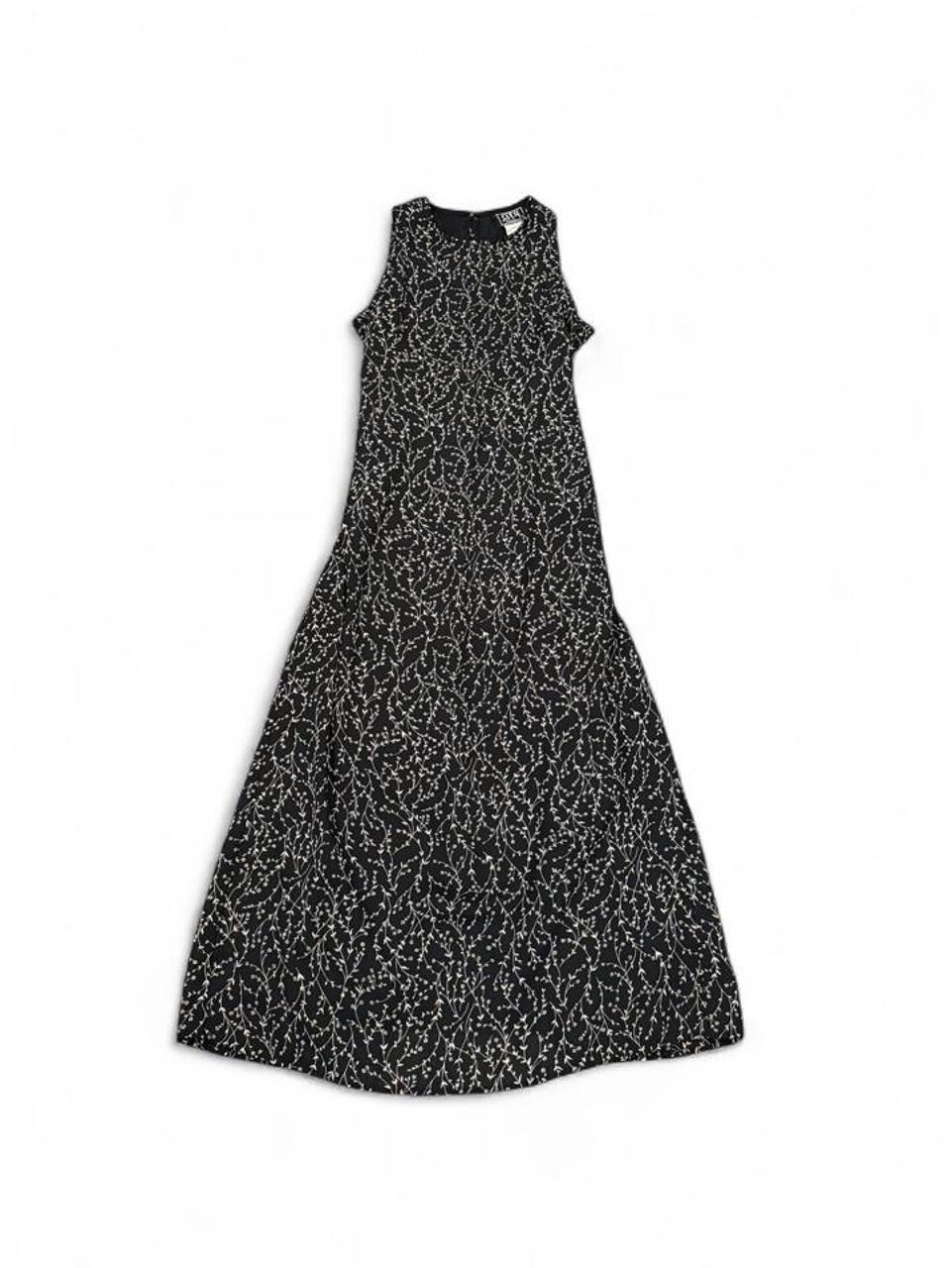 Vintage City Triangles Black Floral Maxi Dress