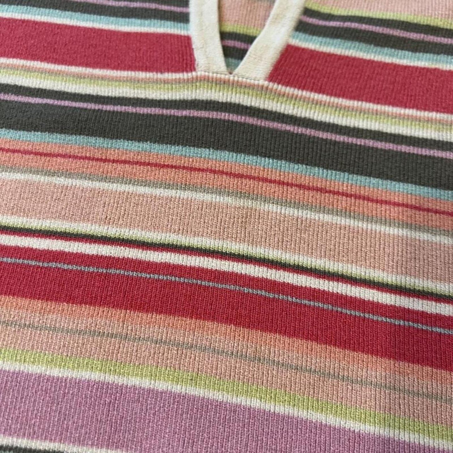 Vintage Y2K Pink Stripe Knit Tank Top