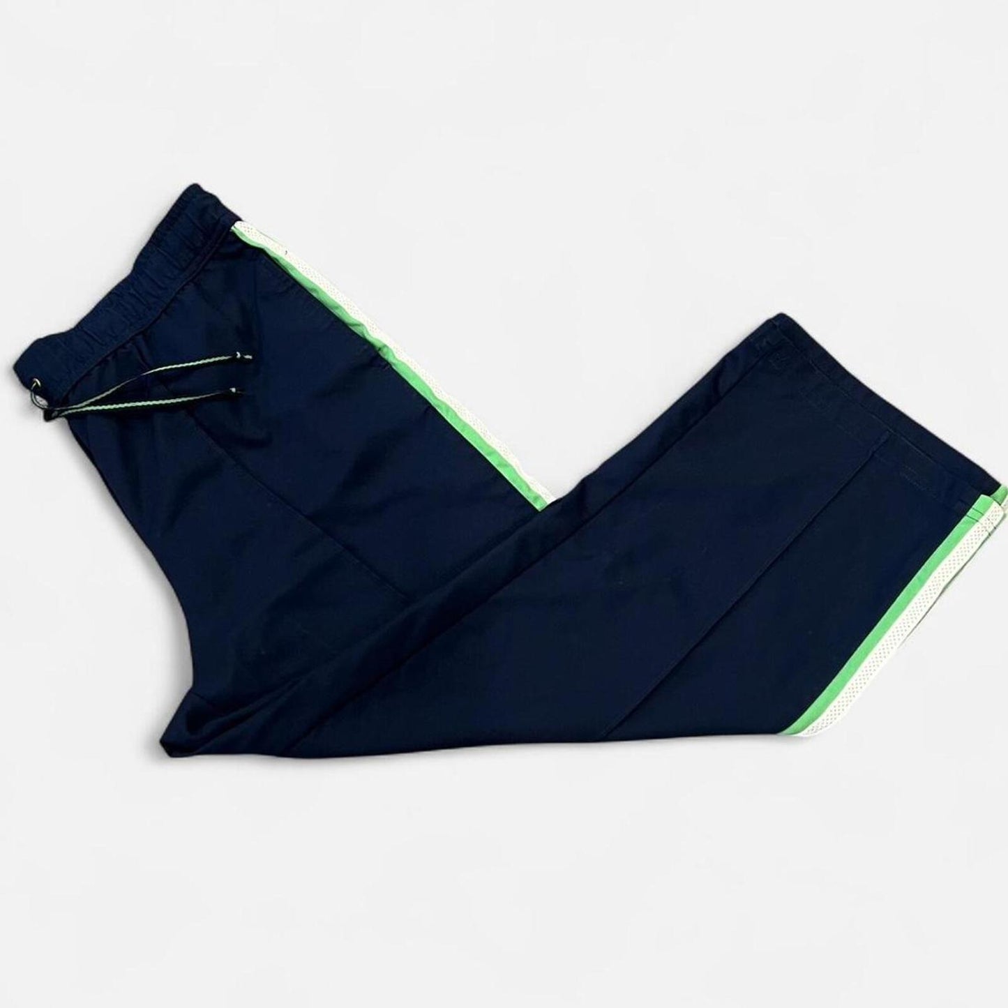 Y2K Cropped Navy Track Pants Side Stripe Sporty Small