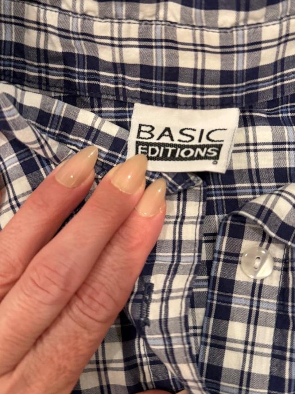 Vintage 90s Blue Plaid Oversized Button Down