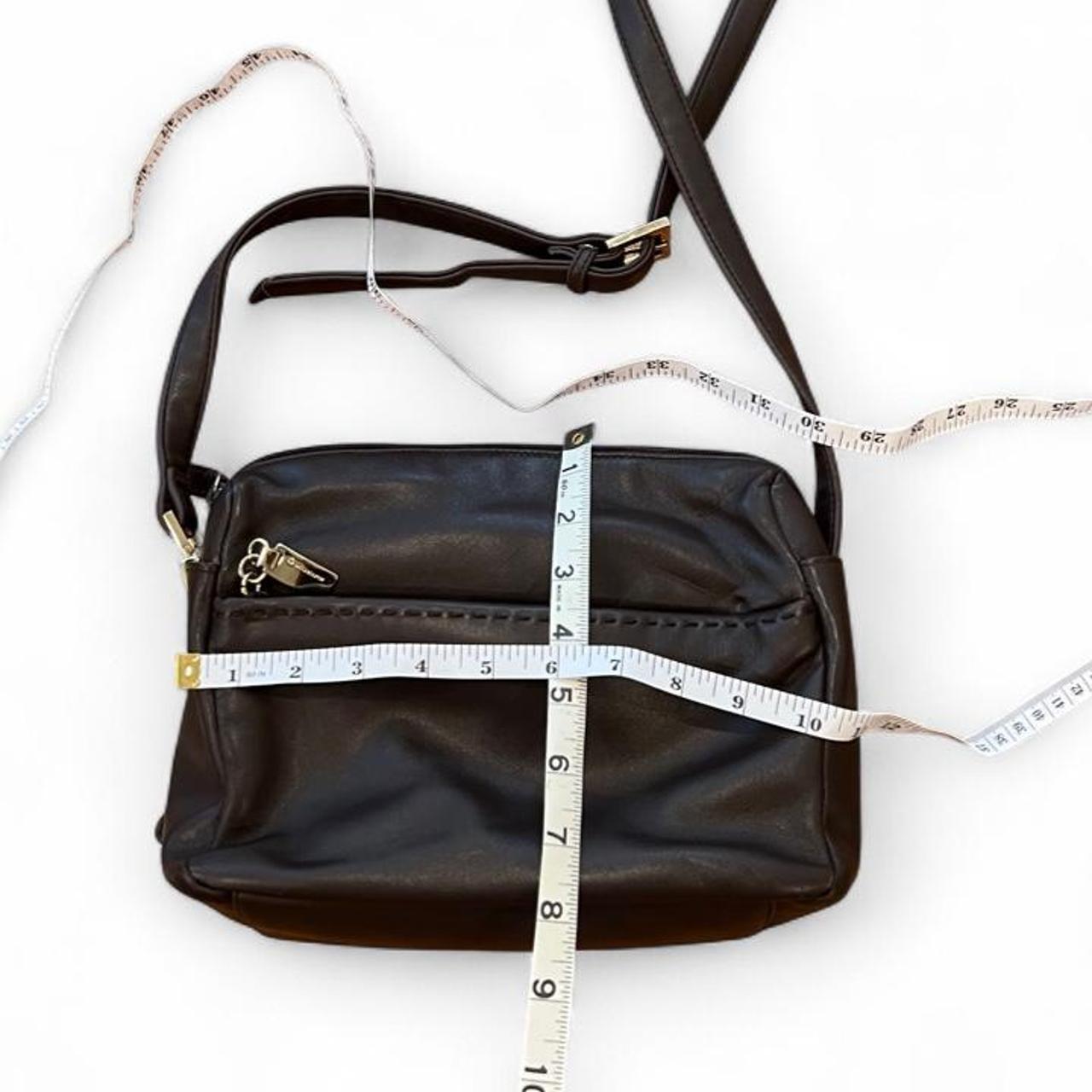 Vintage Liz Claiborne Brown Leather Crossbody Shoulder Bag Y2K