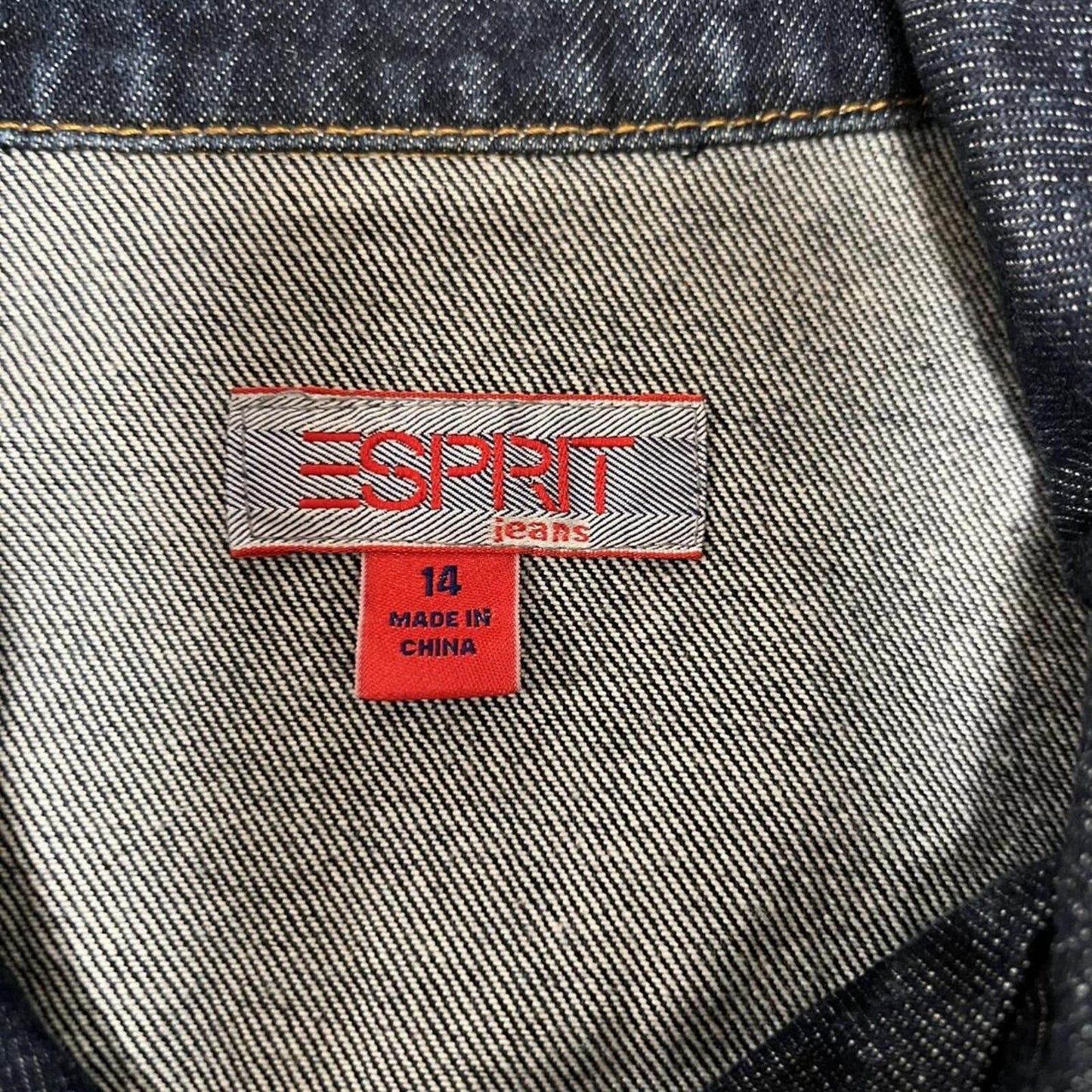Vintage Y2K Esprit Dark Wash Denim Jacket Fitted Trucker