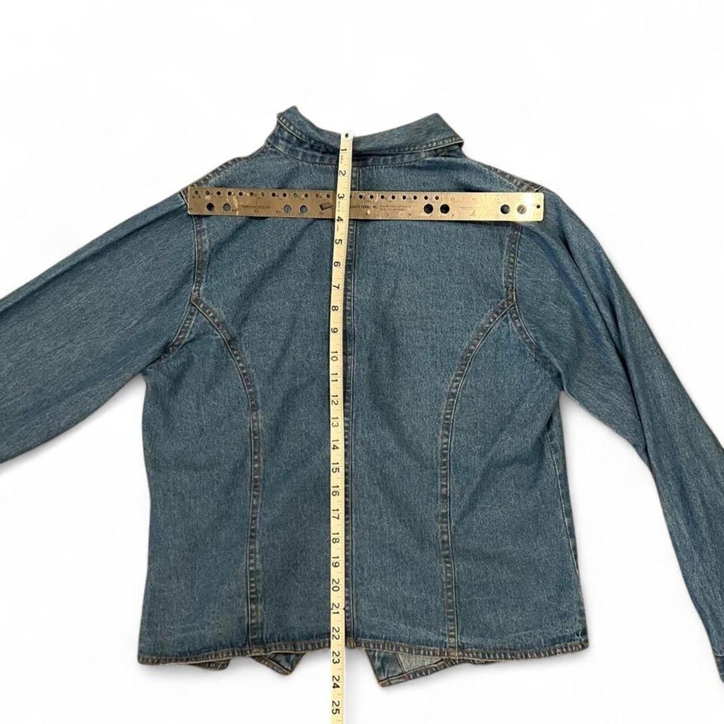 Vintage Y2K Denim Button Front Shirt Jacket Top