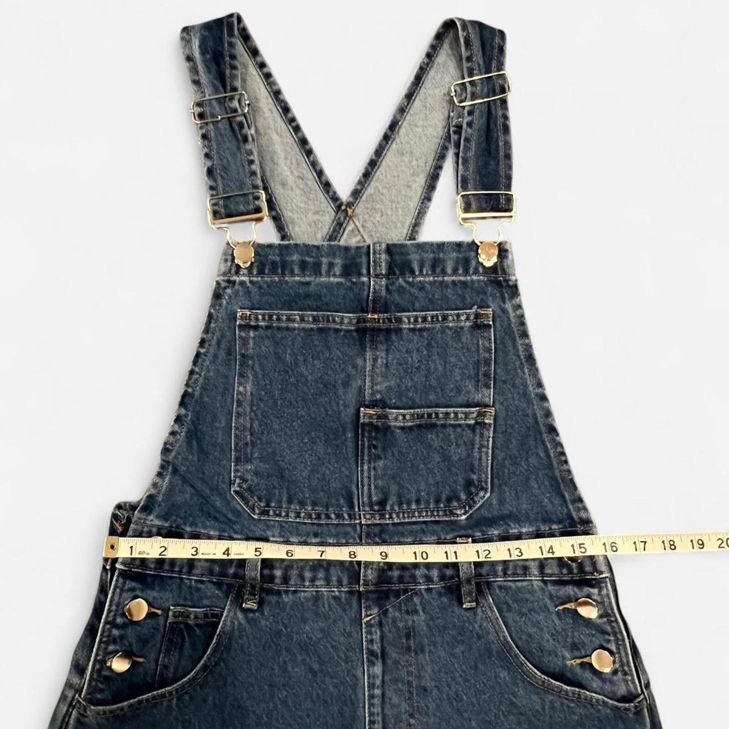 Y2K Denim Overall Shorts Carpenter Style Small