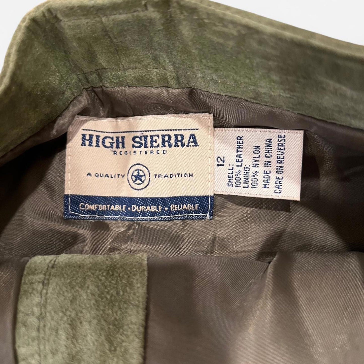 Vintage 90s Olive Suede Skirt