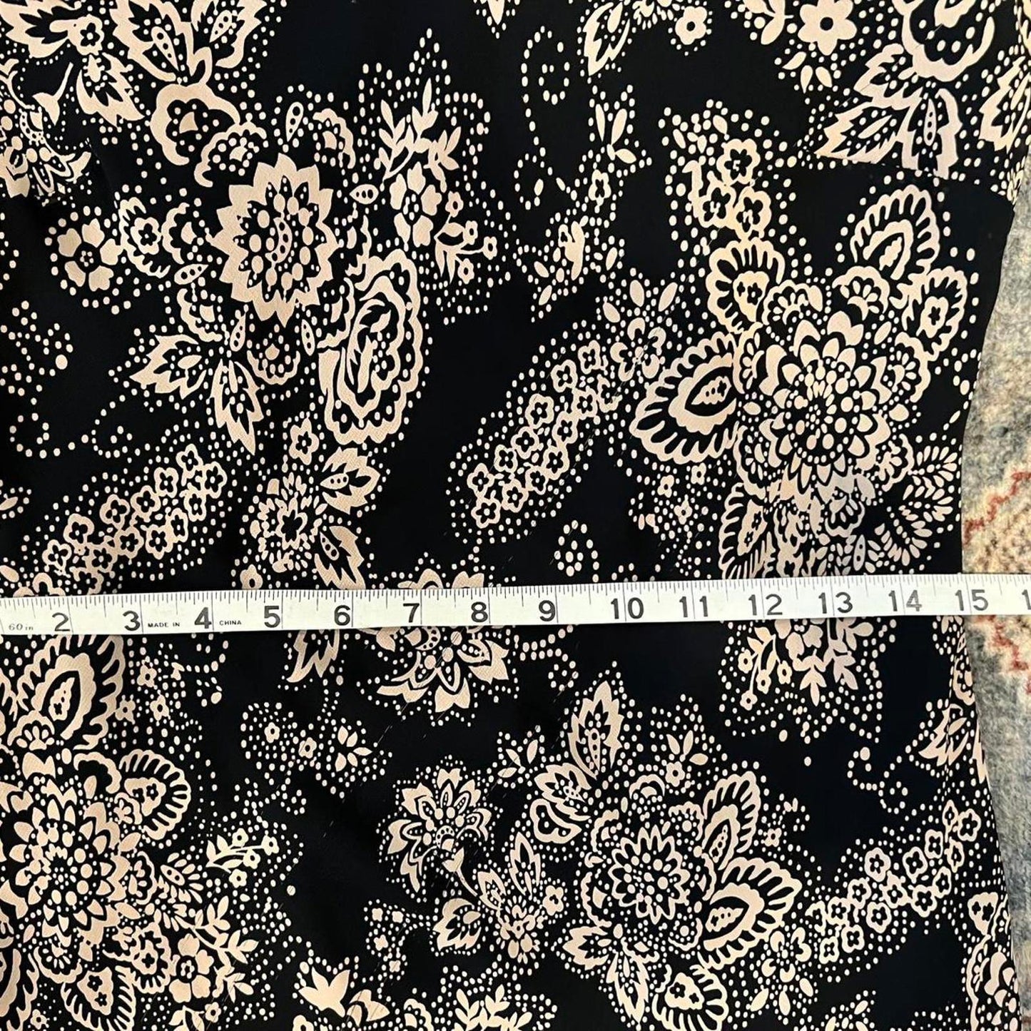 Vintage 90’s Black Floral Midi Dress
