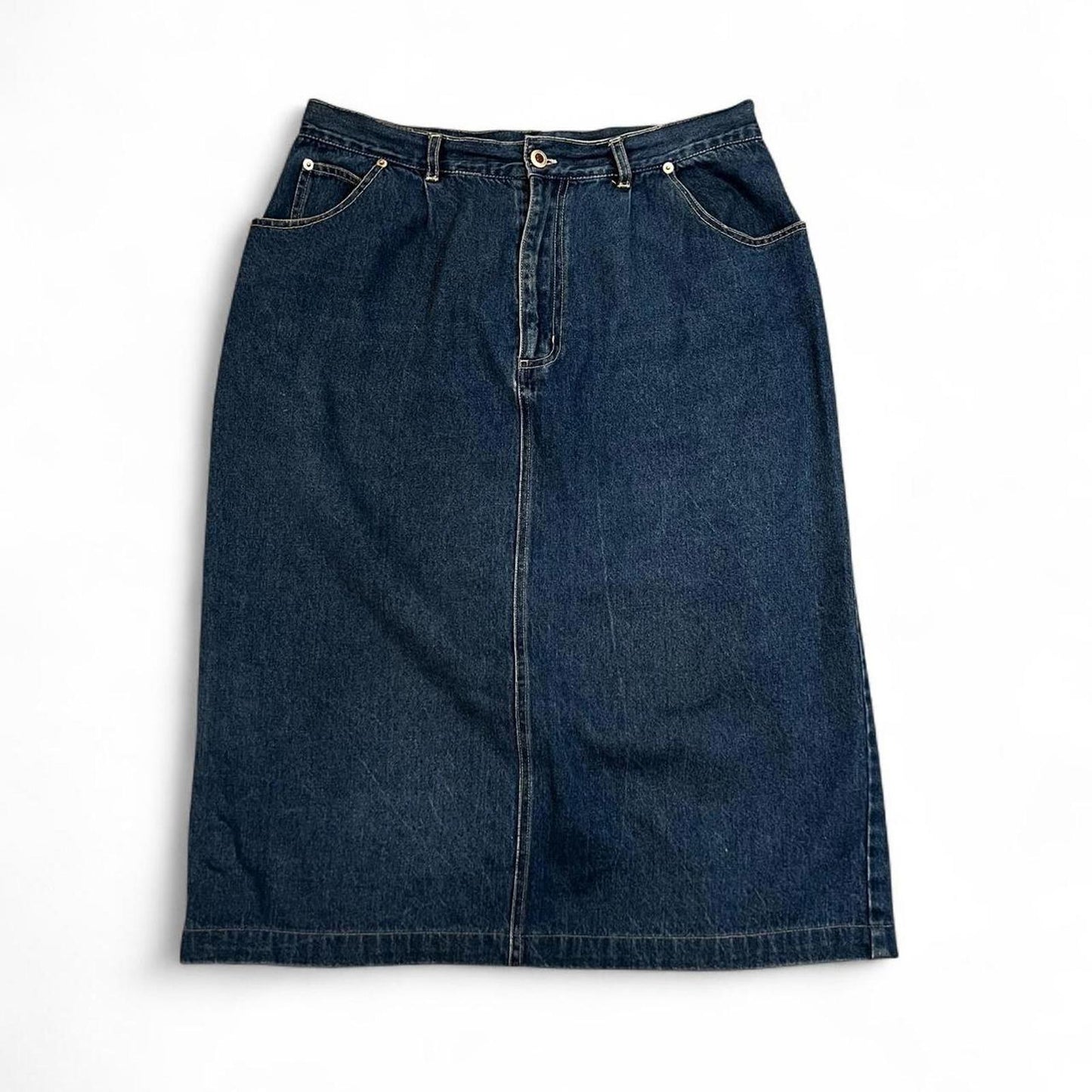 Vintage Denim Midi Skirt
