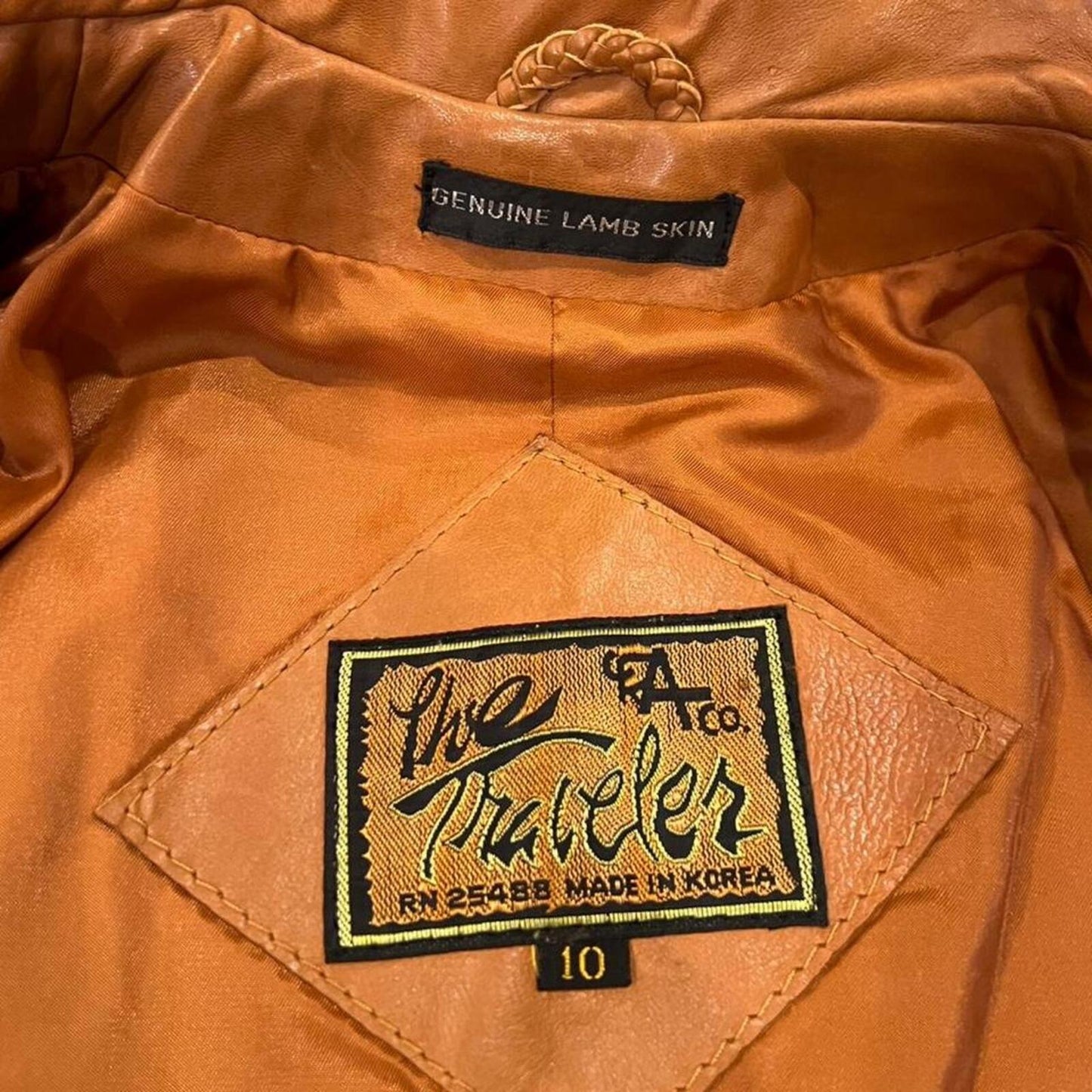 Vintage 90’s cognac leather blazer jacket