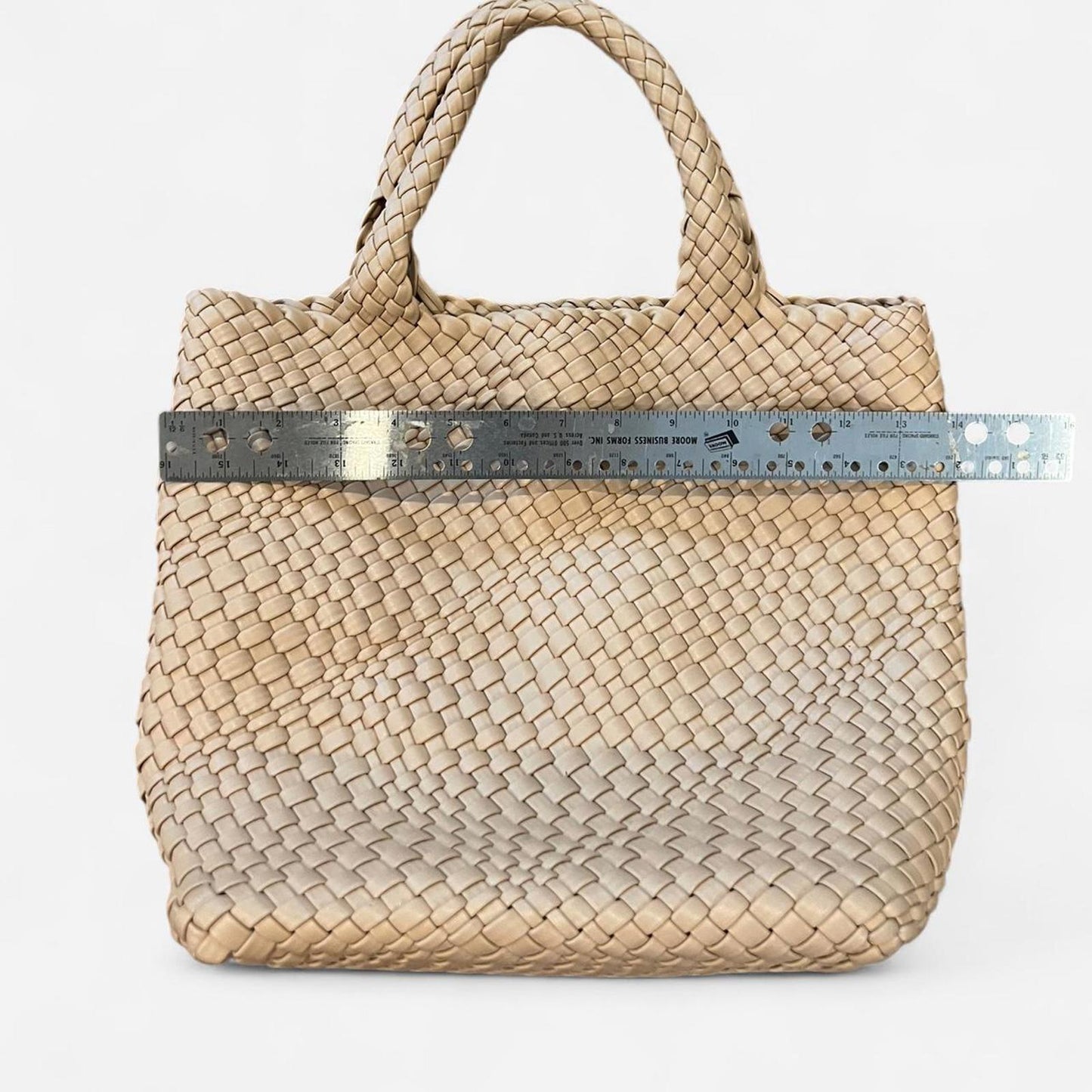 Woven Beige Tote Bag