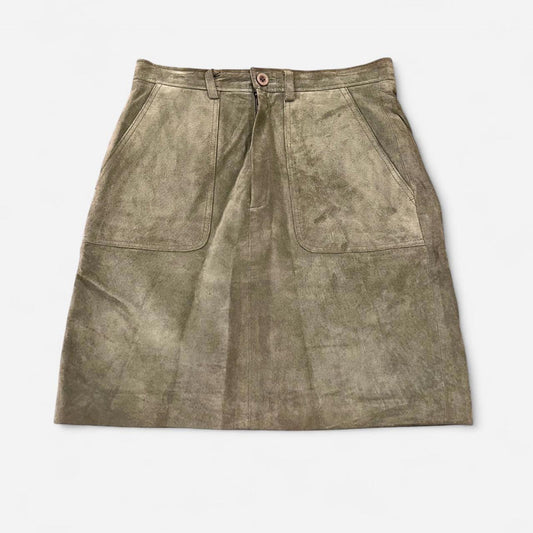 Vintage 90s Olive Suede Skirt