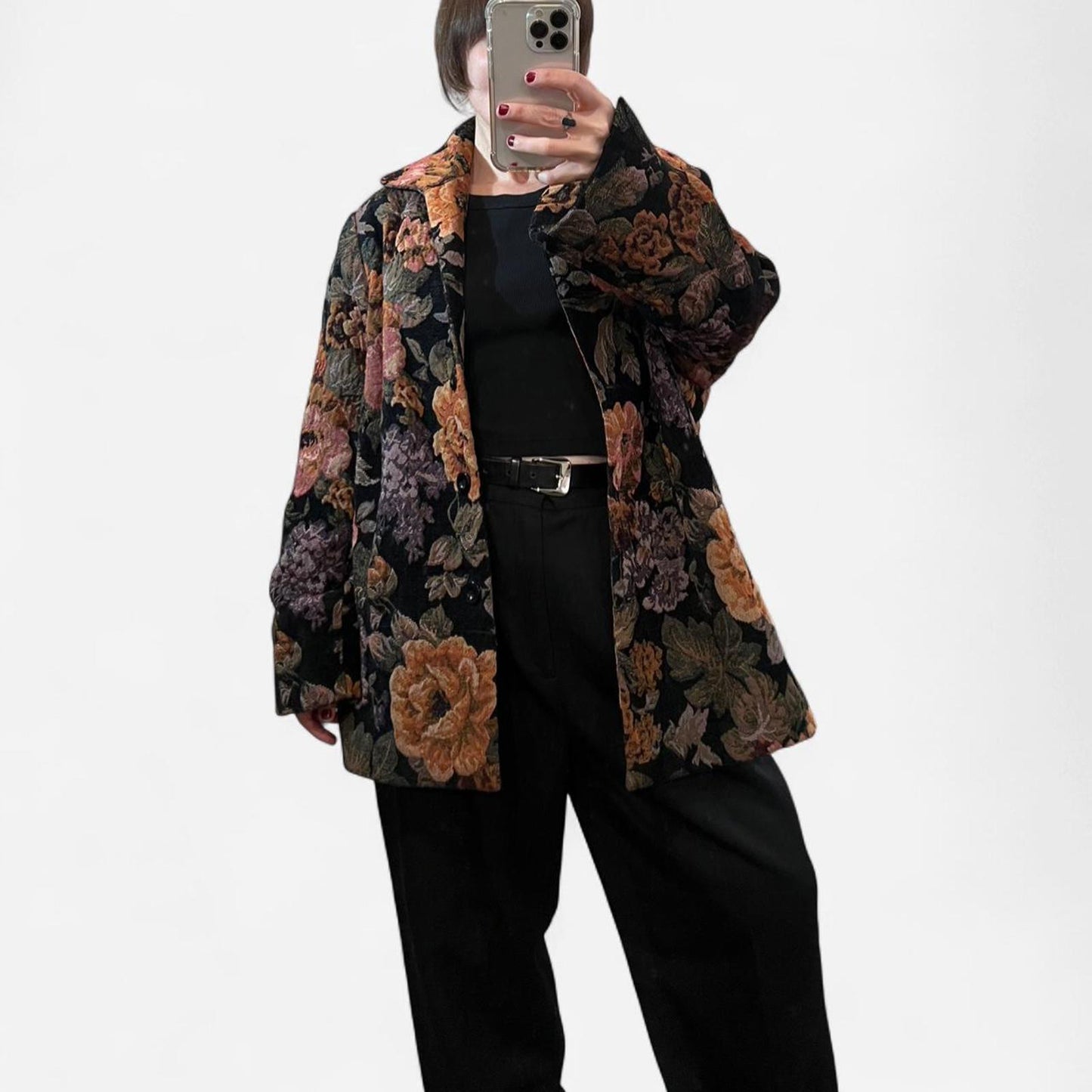 Vintage Y2K Floral Tapestry Jacket