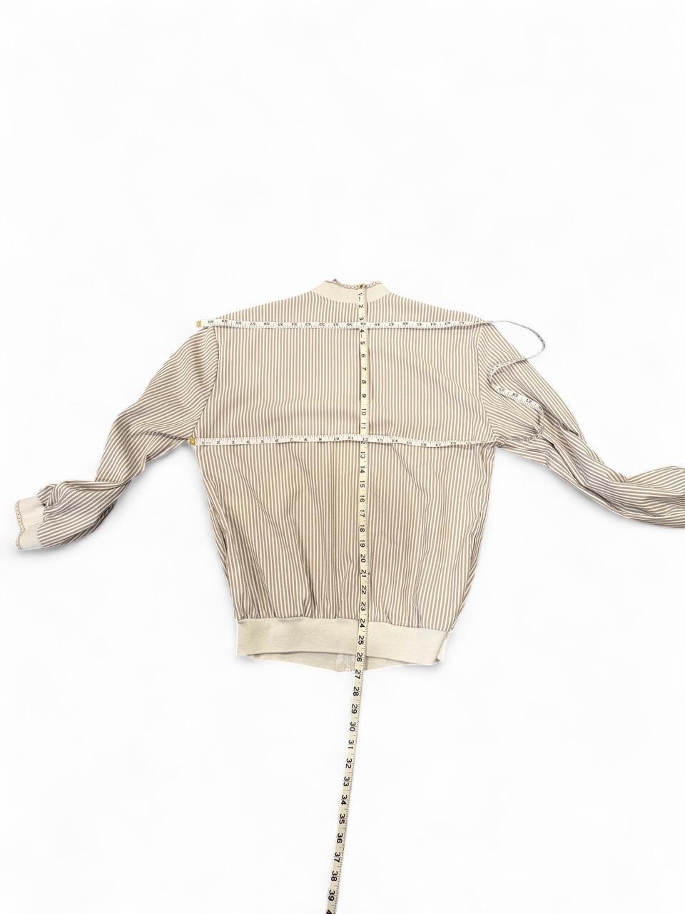 Vintage Lightweight Striped Bomber Zip Jacket Small