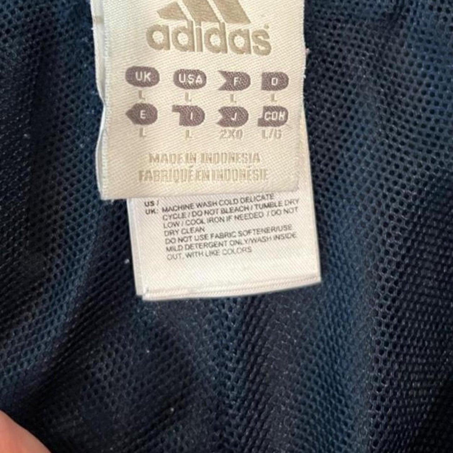 Adidas Navy Wide Leg Track Pants Y2K 3 Stripe Windbreaker Pants