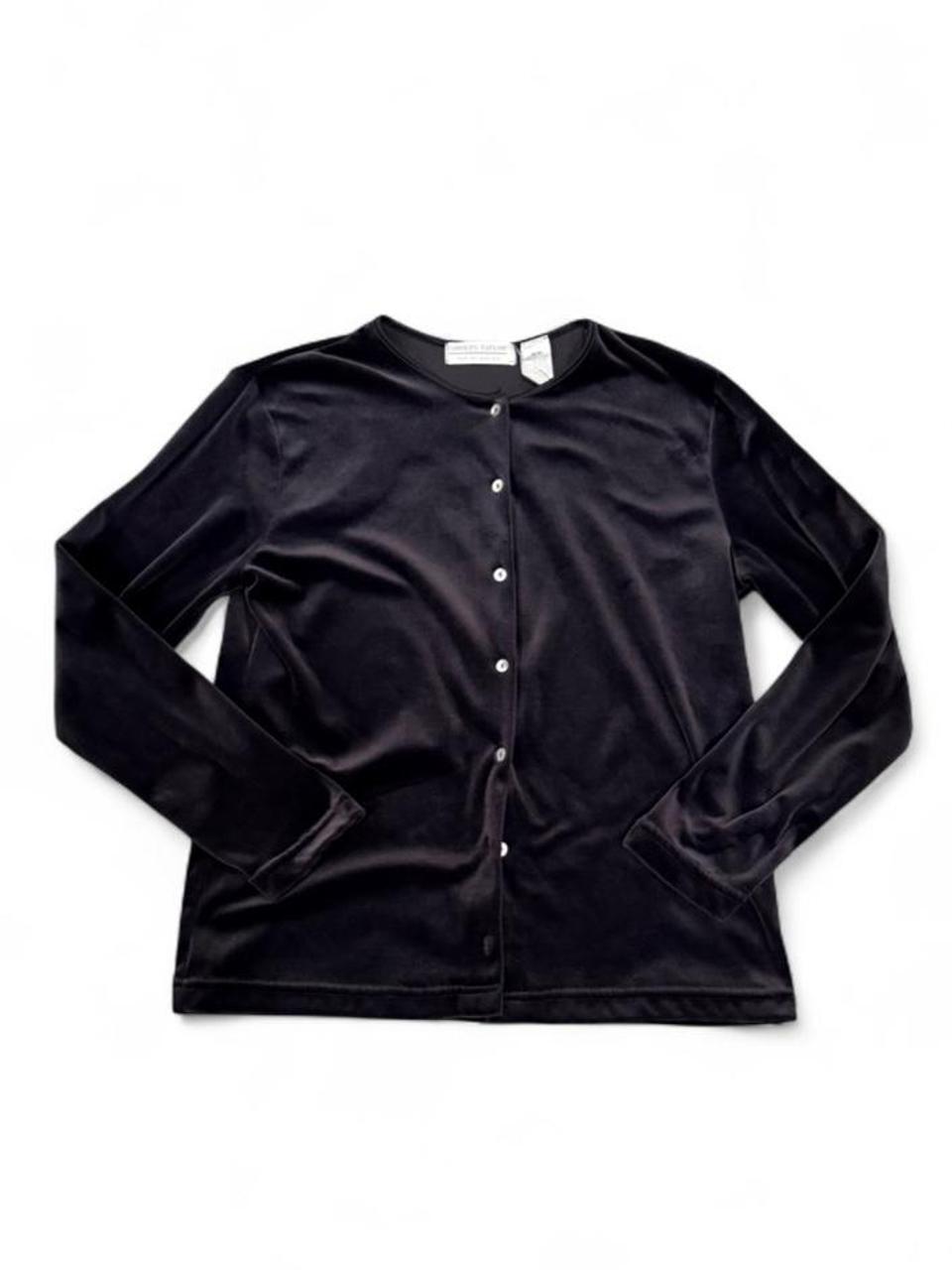 Vintage 90’s Black Velvet Cardigan
