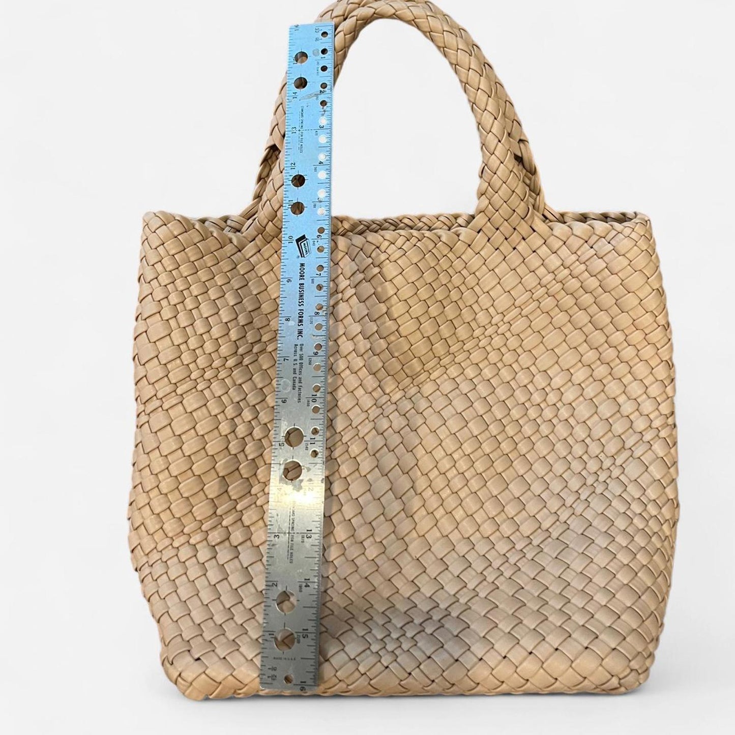Woven Beige Tote Bag