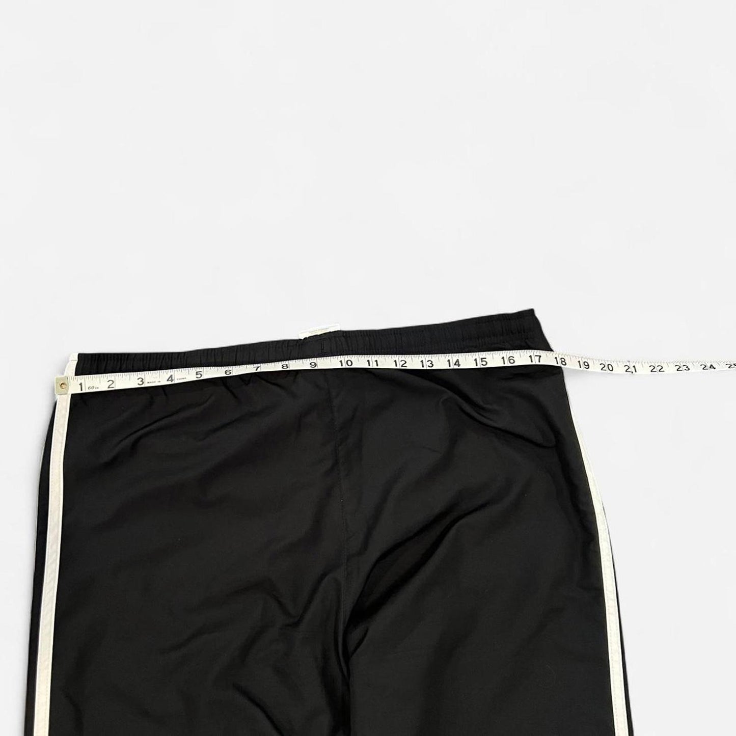 Adidas Black 3 Stripe Windbreaker Track Pants Wide Leg Y2K