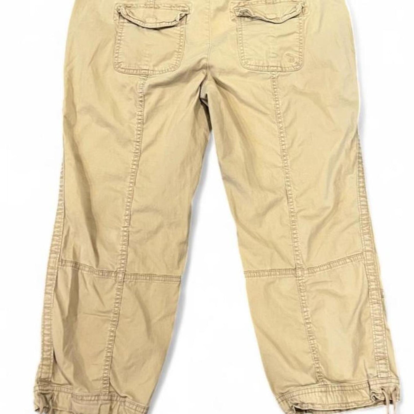 Y2K Abercrombie & Fitch Capri Cargo Pants Beige Utility Cropped Size 6