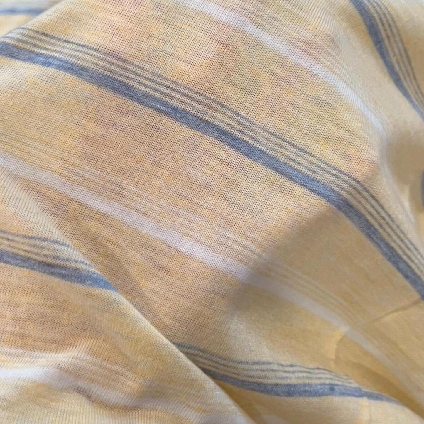 Vintage 90’s Striped Polo Shirt Yellow Blue Soft Cotton Medium
