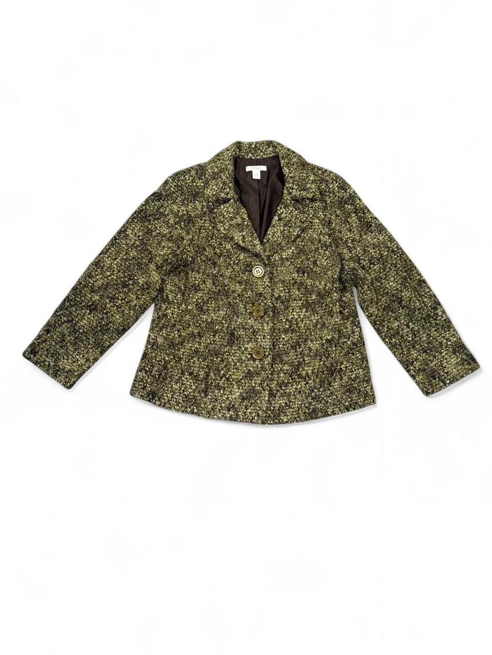 Y2K Green Bouclé Textured Jacket