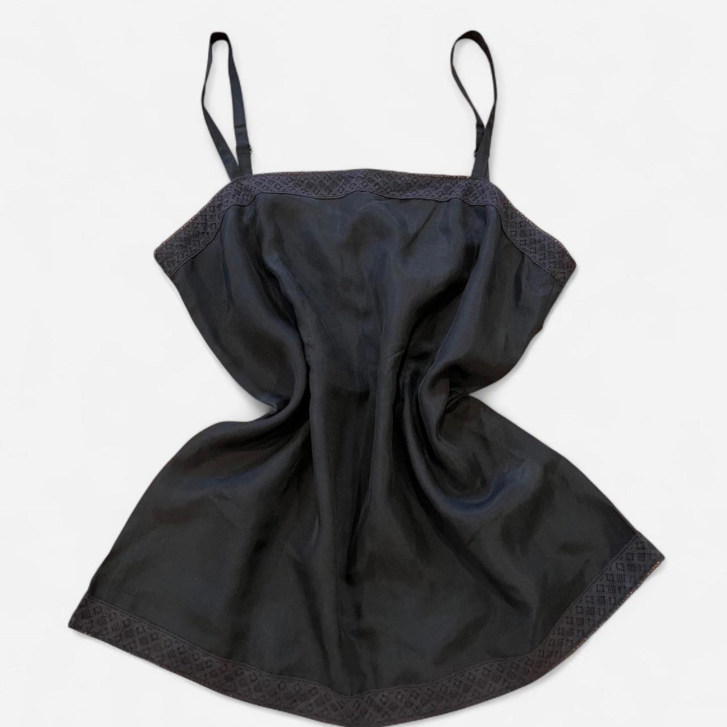Vintage Black Silk Cami Top