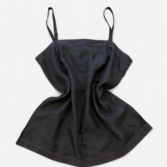 Vintage Black Silk Cami Top