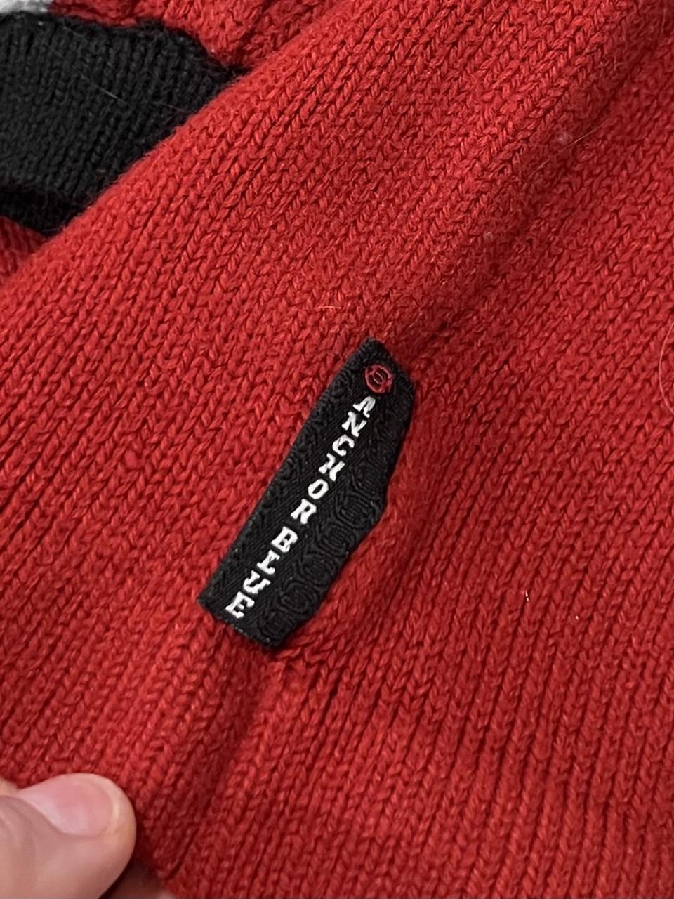 Vintage Y2K Skater Red & Black Striped Knit Sweater Oversized