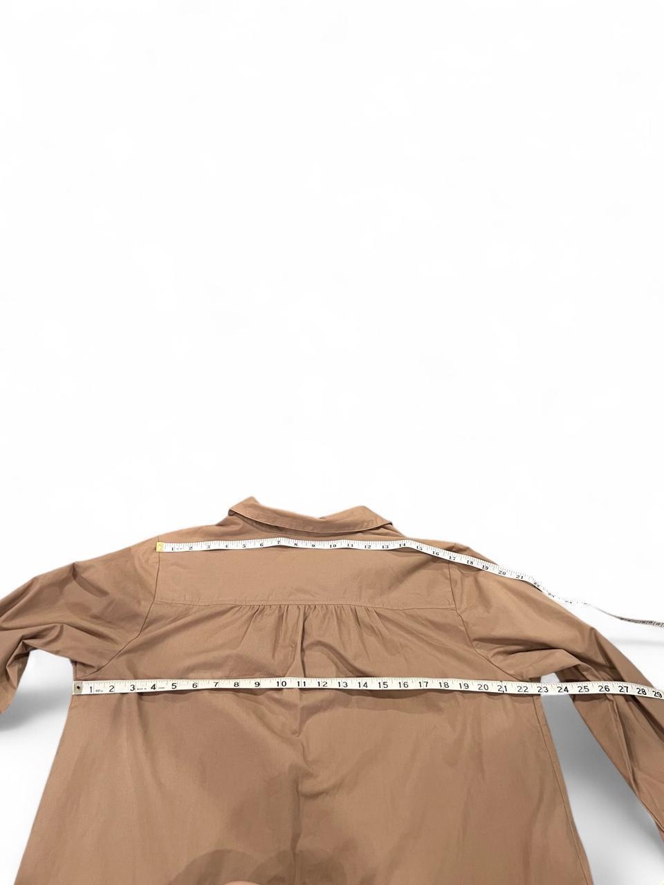 Vintage Y2K Oversized Tan Button-Up Shirt