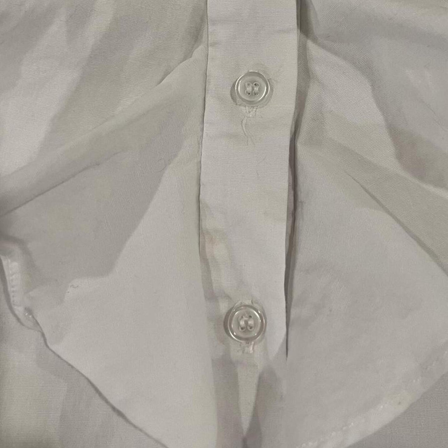 Vintage Y2K White Ruffle Button Up Blouse Fitted Stretch