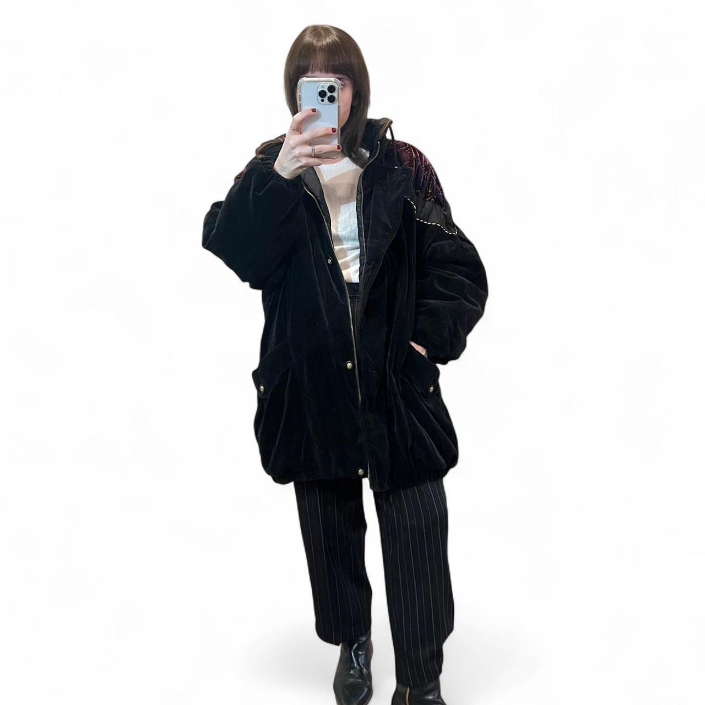 Vintage 90s Velvet Puffer Jacket