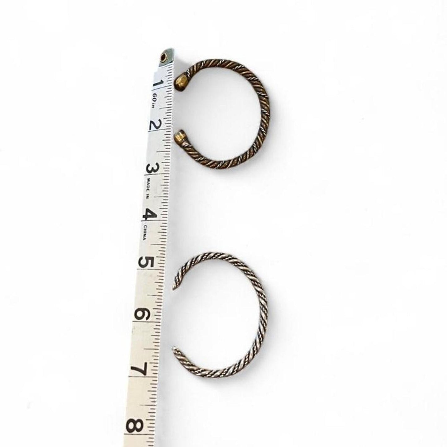 Vintage Twisted Rope Cuff Bracelet Set – Silver & Mixed Metal Boho Bangles
