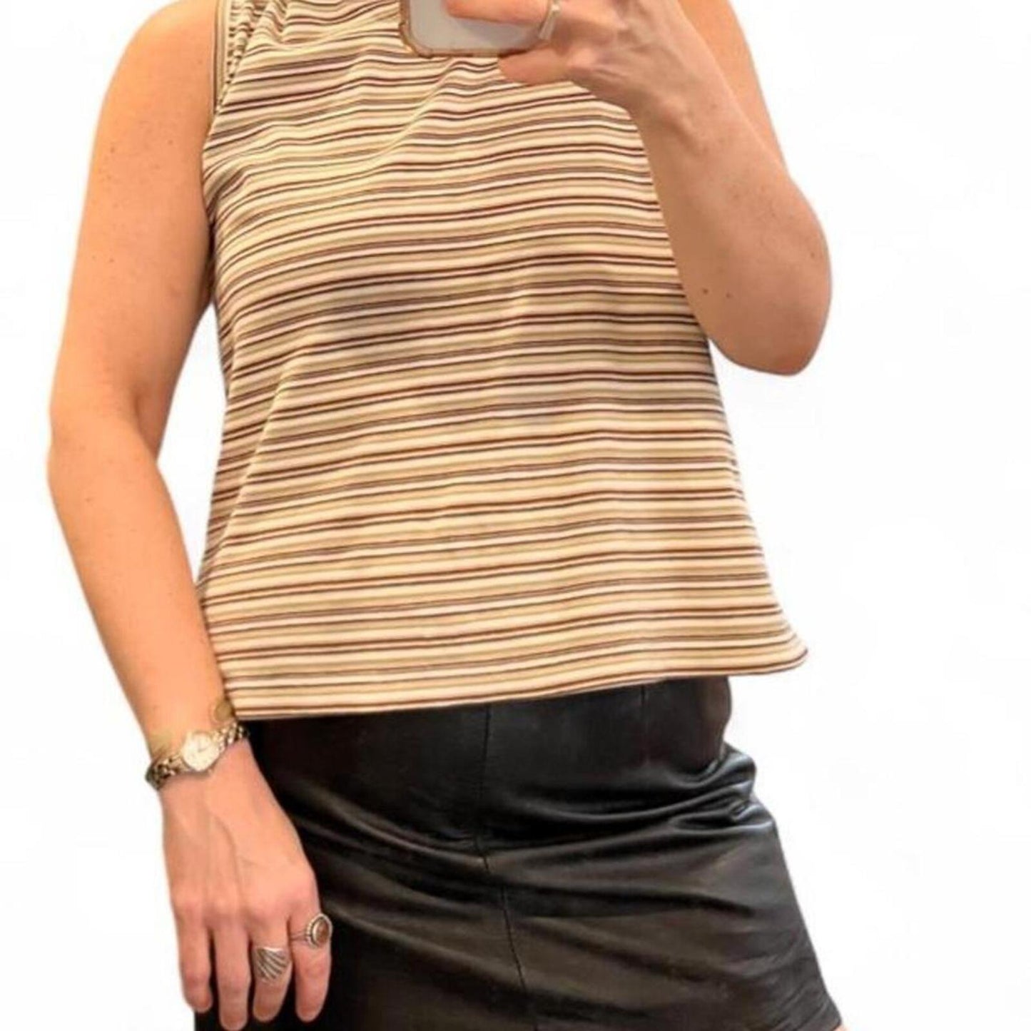 Vintage Black Leather Mini Skirt Genuine Leather Y2K 90s