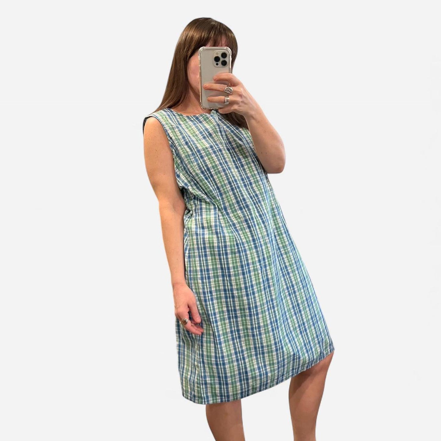 Vintage 90s Cotton Plaid Shift Dress