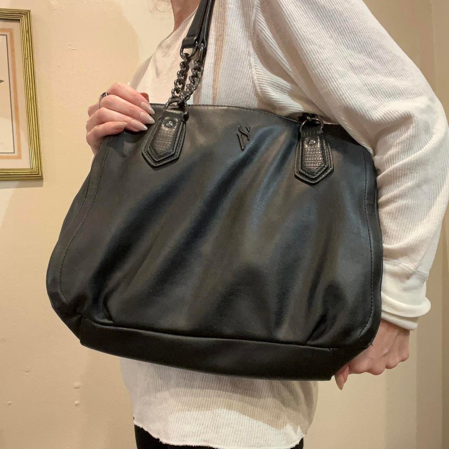 Y2K Black Chain Detail Shoulder Bag