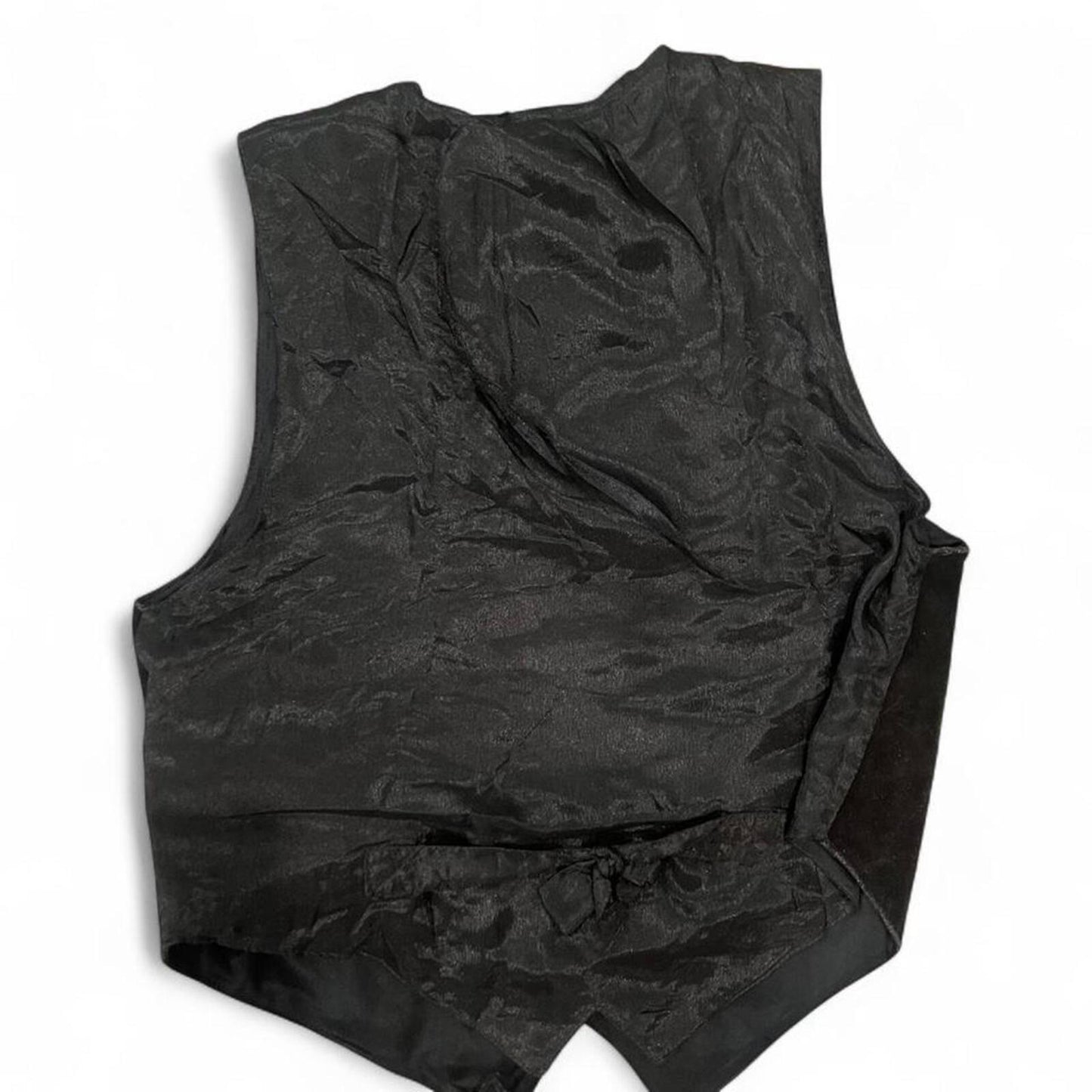 Vintage 90s Black Suede Leather Western Vest – L