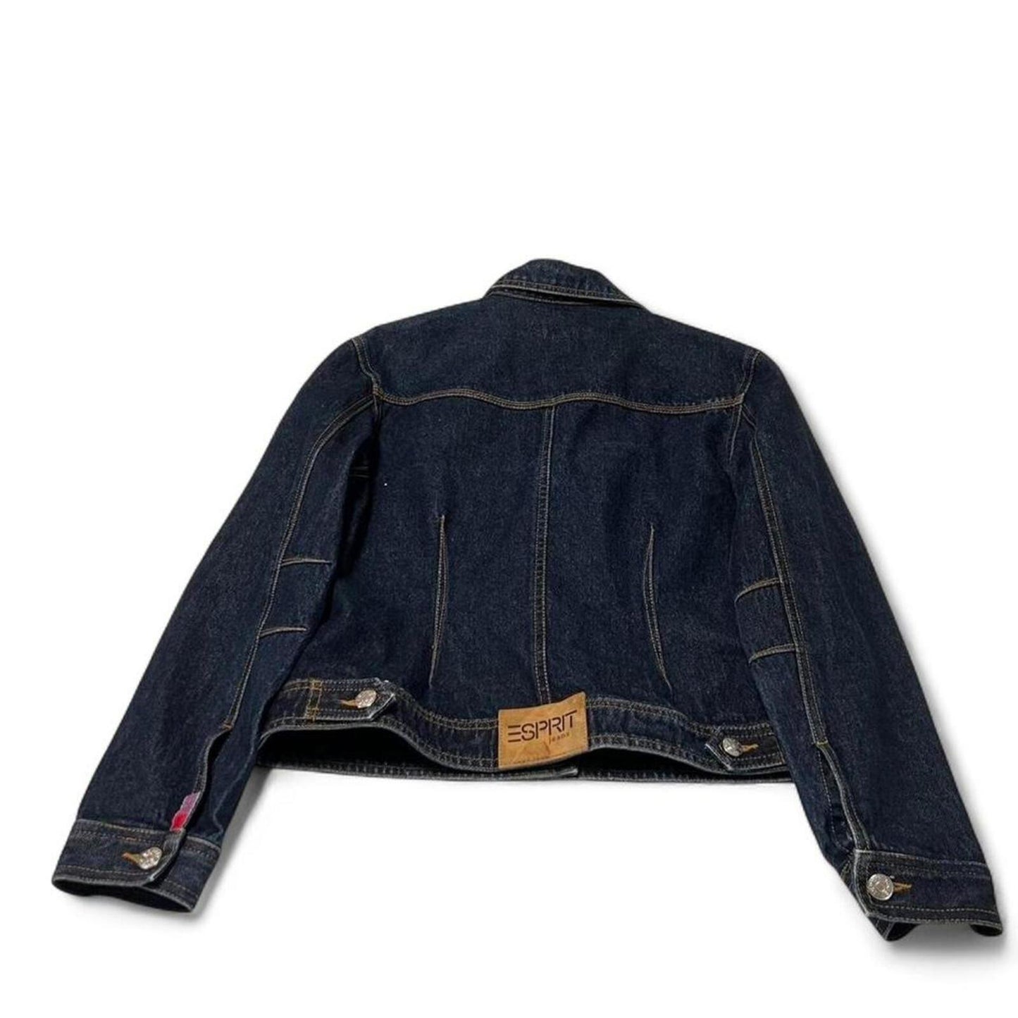 Vintage Y2K Esprit Dark Wash Denim Jacket Fitted Trucker