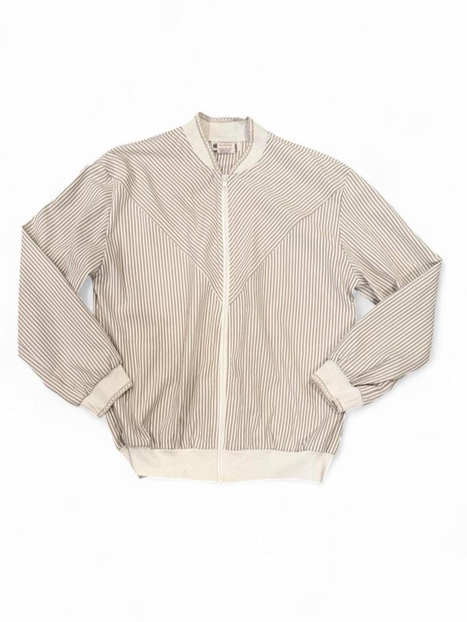 Vintage Lightweight Striped Bomber Zip Jacket Small