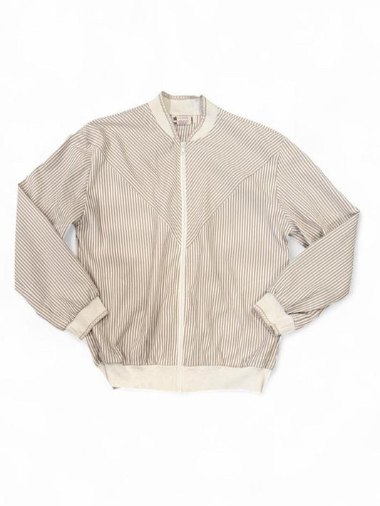 Vintage Lightweight Striped Bomber Zip Jacket Small