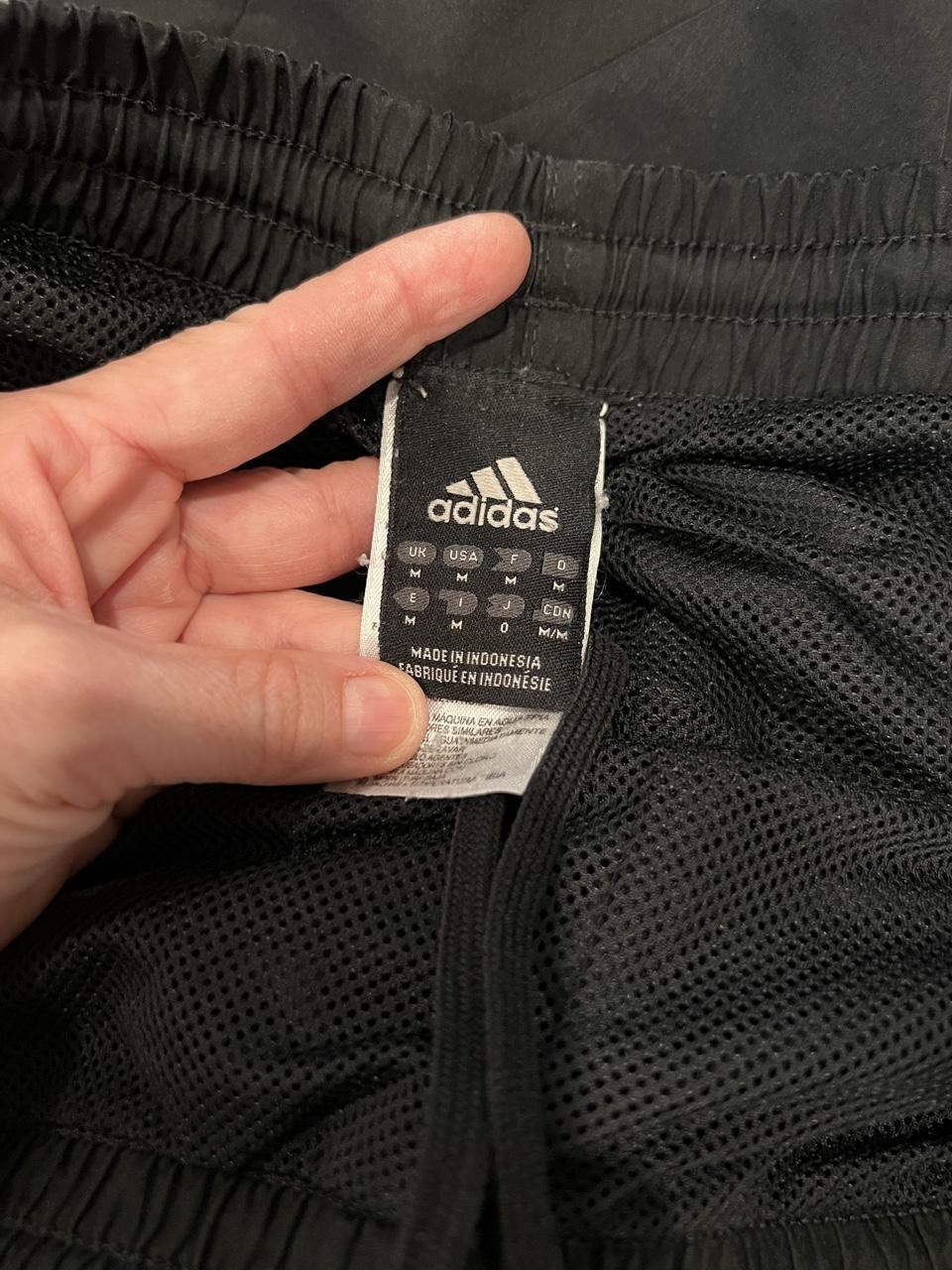 Adidas Black 3 Stripe Track Pants Zip Hem Y2K Wide Leg