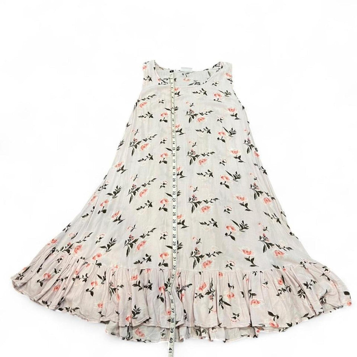 Y2K Floral Babydoll Dress Soft Pink Ruffle Hem Flowy