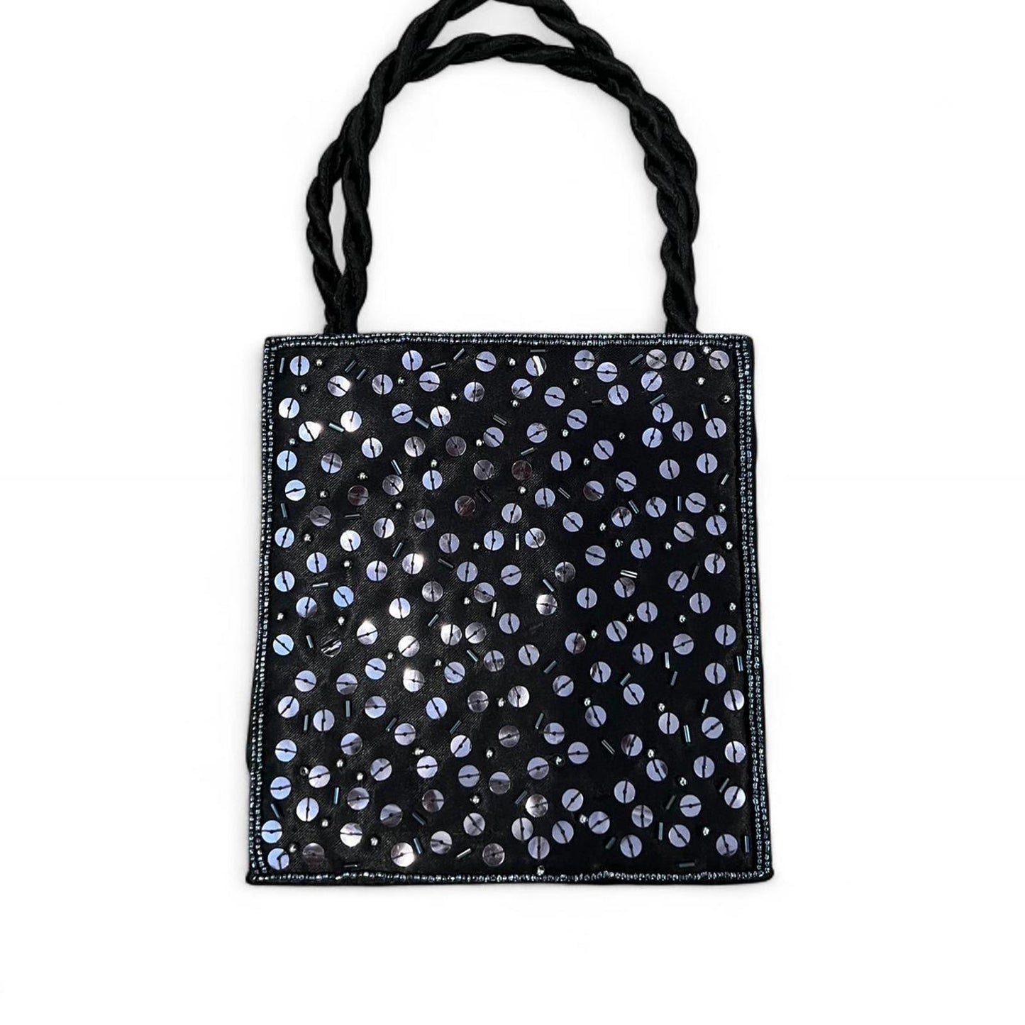 Vintage Black Sequin Mini Evening Bag