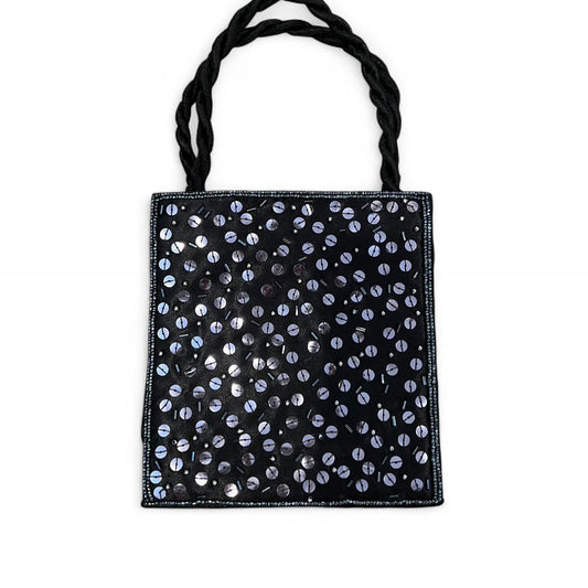 Vintage Black Sequin Mini Evening Bag