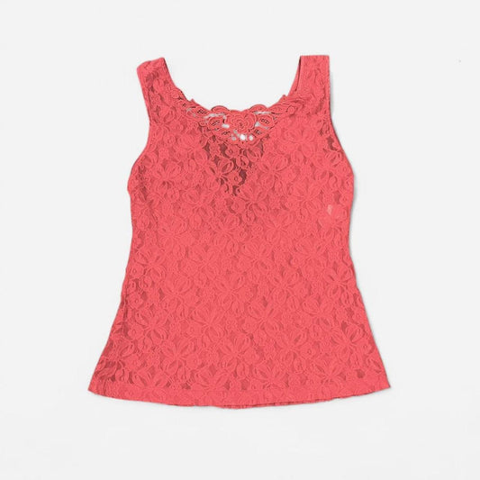 Vintage Y2K Red Lace Tank Top